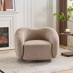 Christopher Knight Home Selma Wooden Base Boucle Upholstered 360 Swivel Chair
