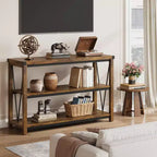 GustoWave 47 Narrow Long Console Table with Storage, 3 Tier Wood Console Table, Farmhouse Entryway Table