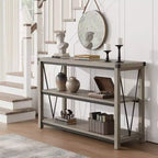 GustoWave 47 Narrow Long Console Table with Storage, 3 Tier Wood Console Table, Farmhouse Entryway Table