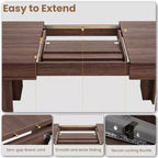 Table à manger extensible pour 6 à 10 personnes, table de cuisine de style ferme avec cadre en bois, table rectangulaire de 160 à 220 cm pour salle à manger