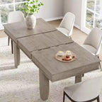 Table à manger extensible pour 6 à 10 personnes, table de cuisine de style ferme avec cadre en bois, table rectangulaire de 160 à 220 cm pour salle à manger