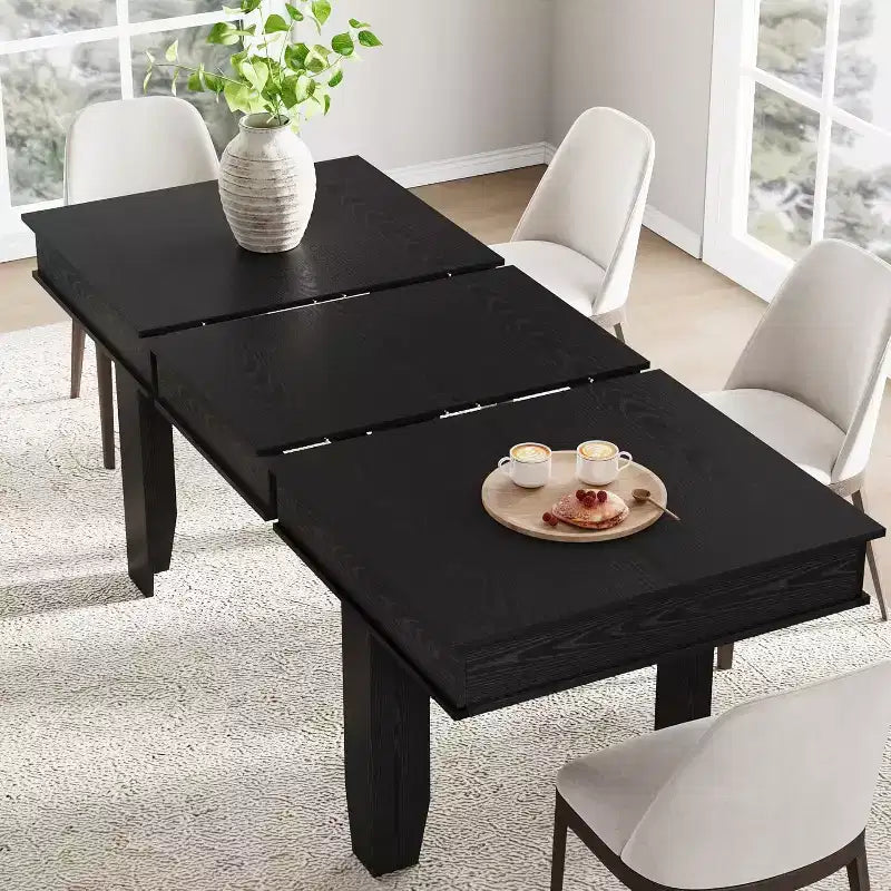 Table à manger extensible pour 6 à 10 personnes, table de cuisine de style ferme avec cadre en bois, table rectangulaire de 160 à 220 cm pour salle à manger
