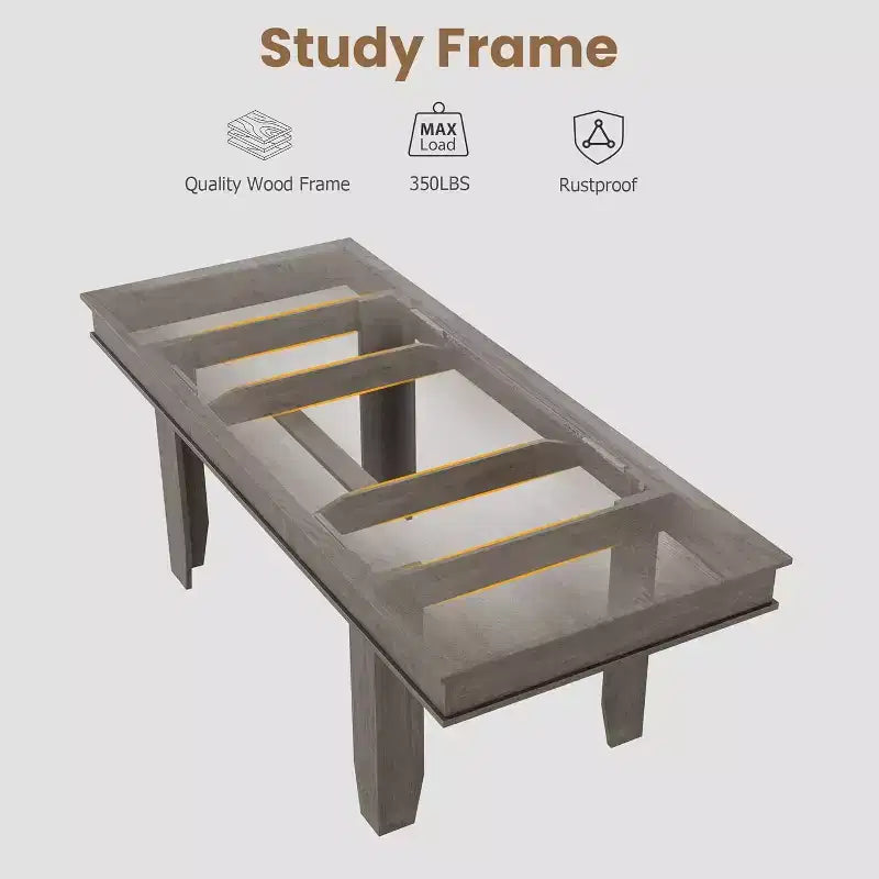 Table à manger extensible pour 6 à 10 personnes, table de cuisine de style ferme avec cadre en bois, table rectangulaire de 160 à 220 cm pour salle à manger