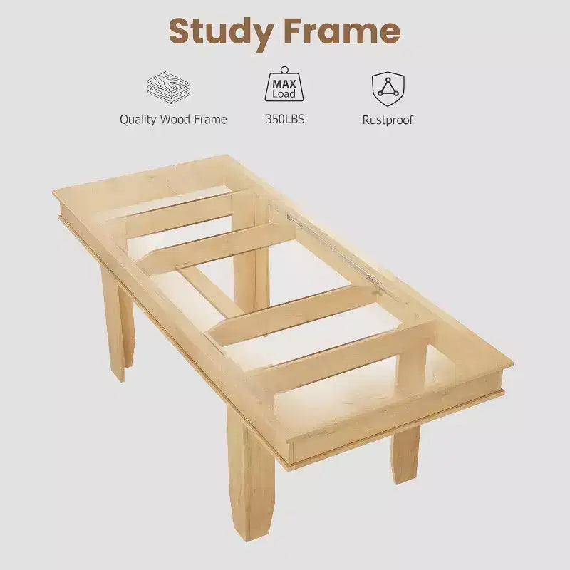 Table à manger extensible pour 6 à 10 personnes, table de cuisine de style ferme avec cadre en bois, table rectangulaire de 160 à 220 cm pour salle à manger