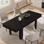 Table à manger extensible pour 6 à 10 personnes, table de cuisine de style ferme avec cadre en bois, table rectangulaire de 160 à 220 cm pour salle à manger