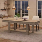 Table à manger extensible pour 6 à 10 personnes, table de cuisine de style ferme avec cadre en bois, table rectangulaire de 160 à 220 cm pour salle à manger