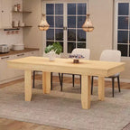 Table à manger extensible pour 6 à 10 personnes, table de cuisine de style ferme avec cadre en bois, table rectangulaire de 160 à 220 cm pour salle à manger