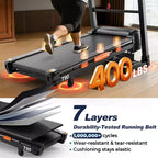 Tapis Roulant Pliable de 400 LB, 5 CV avec Inclinaison Automatique de 20%, Tapis de Course Portable 12 MPH pour la Maison, Entraînements Amusants avec APP, 105 Programmes, Absorption des Chocs
