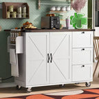 sumyeg 54.5 Chariot de Cuisine Roulant avec Abattant, Prise de Courant, Porte-épices et Grand Rangement