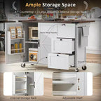 sumyeg 54.5 Chariot de Cuisine Roulant avec Abattant, Prise de Courant, Porte-épices et Grand Rangement