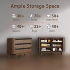 Commode double moderne en bois à 6 tiroirs, design volet roulant incurvé, grand meuble de rangement, commode de chambre à coucher, organisateur de salon