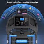 Tapis de course pliable HOMDOX 2026, version améliorée 3,5 CV, avec banc d'abdominaux | Inclinaison/Capacité 159 kg | Écran LCD intelligent – Graisse corporelle/Fréquence cardiaque, équipement d'exercice multifonctionnel