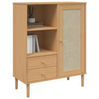 vidaXL SENJA Buffet haut Meubles de rangement Armoires latérales Aspect rotin Bois de pin massif