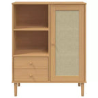 vidaXL SENJA Buffet haut Meubles de rangement Armoires latérales Aspect rotin Bois de pin massif