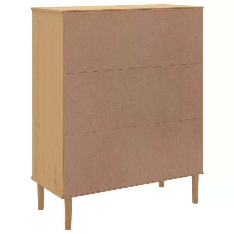 vidaXL SENJA Buffet haut Meubles de rangement Armoires latérales Aspect rotin Bois de pin massif