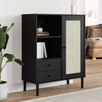 vidaXL SENJA Buffet haut Meubles de rangement Armoires latérales Aspect rotin Bois de pin massif