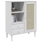 vidaXL SENJA Buffet haut Meubles de rangement Armoires latérales Aspect rotin Bois de pin massif