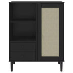 vidaXL SENJA Buffet haut Meubles de rangement Armoires latérales Aspect rotin Bois de pin massif