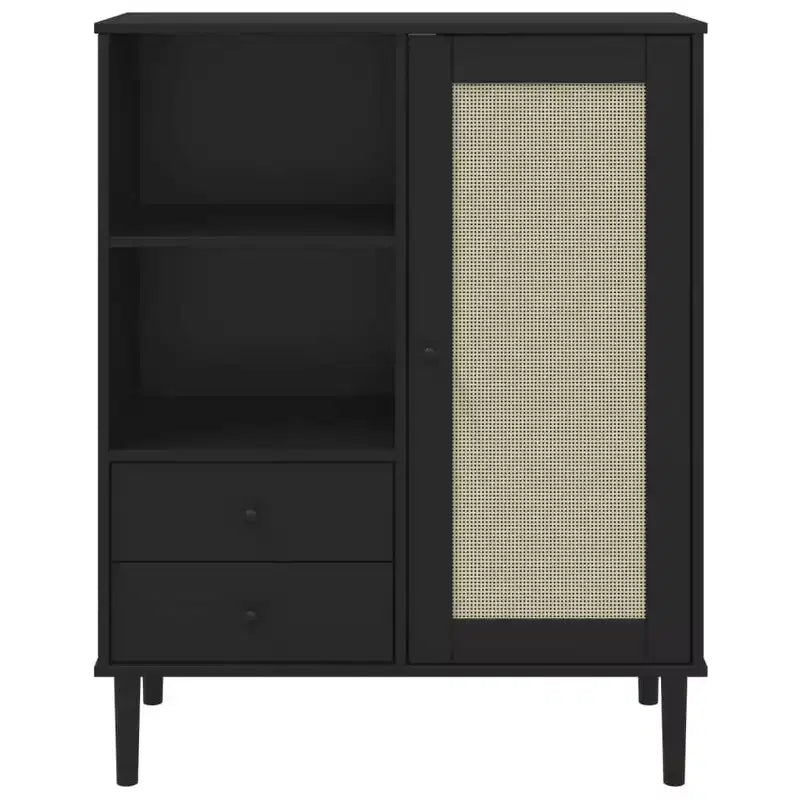 vidaXL SENJA Buffet haut Meubles de rangement Armoires latérales Aspect rotin Bois de pin massif