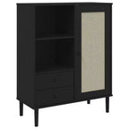 vidaXL SENJA Highboard Tall Storage Side Cabinets Rattan Look Solid Wood Pine