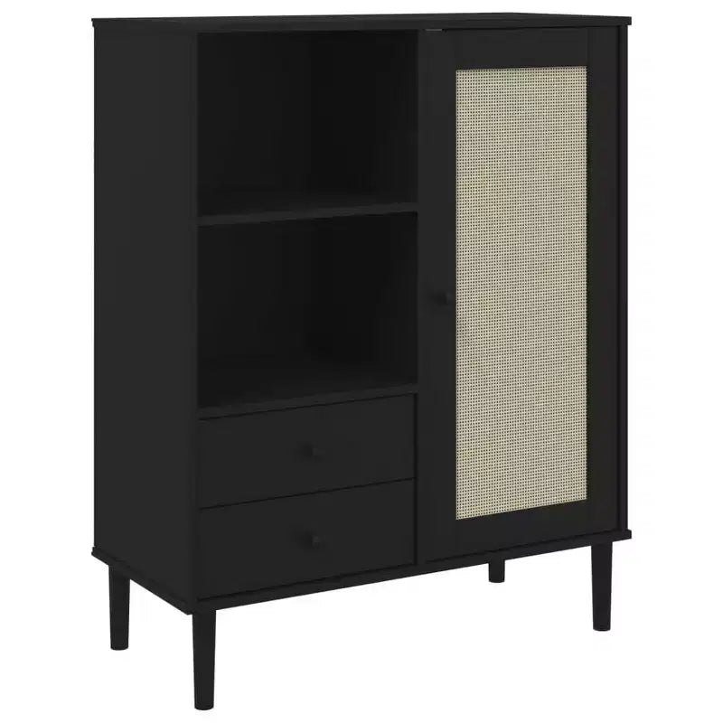 vidaXL SENJA Highboard Tall Storage Side Cabinets Rattan Look Solid Wood Pine