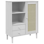 vidaXL SENJA Buffet haut Meubles de rangement Armoires latérales Aspect rotin Bois de pin massif