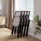 Lot de 2 chaises de salle à manger en bois Okak, chaises pliantes avec assise tressée et dossier en sangle, chaises de salle à manger empilables pour salle à manger