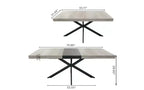 TUYOHW Storage Box Dining Table for 4-6,Expandable Kitchen Table with Cross Iron Foot Base & Relief Plate,Wooden Table for Office,Living Room