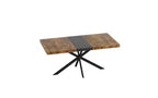 TUYOHW Storage Box Dining Table for 4-6,Expandable Kitchen Table with Cross Iron Foot Base & Relief Plate,Wooden Table for Office,Living Room