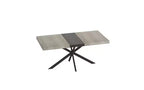TUYOHW Storage Box Dining Table for 4-6,Expandable Kitchen Table with Cross Iron Foot Base & Relief Plate,Wooden Table for Office,Living Room