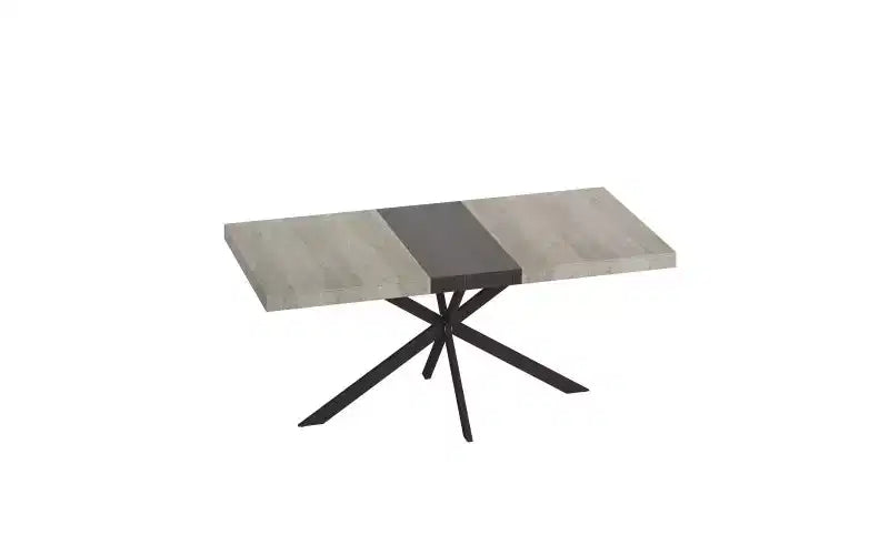 TUYOHW Storage Box Dining Table for 4-6,Expandable Kitchen Table with Cross Iron Foot Base & Relief Plate,Wooden Table for Office,Living Room
