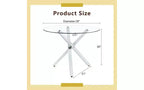 Table de salle à manger en verre trempé TUYOHW avec base en métal en forme de X, table de cuisine ronde de 39 pouces pour 2 à 4 personnes, table compacte et peu encombrante pour la salle à manger et le salon