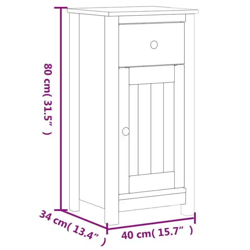 vidaXL Meuble de Salle de Bain Meuble bas pour Salon BERG Bois de Pin Massif