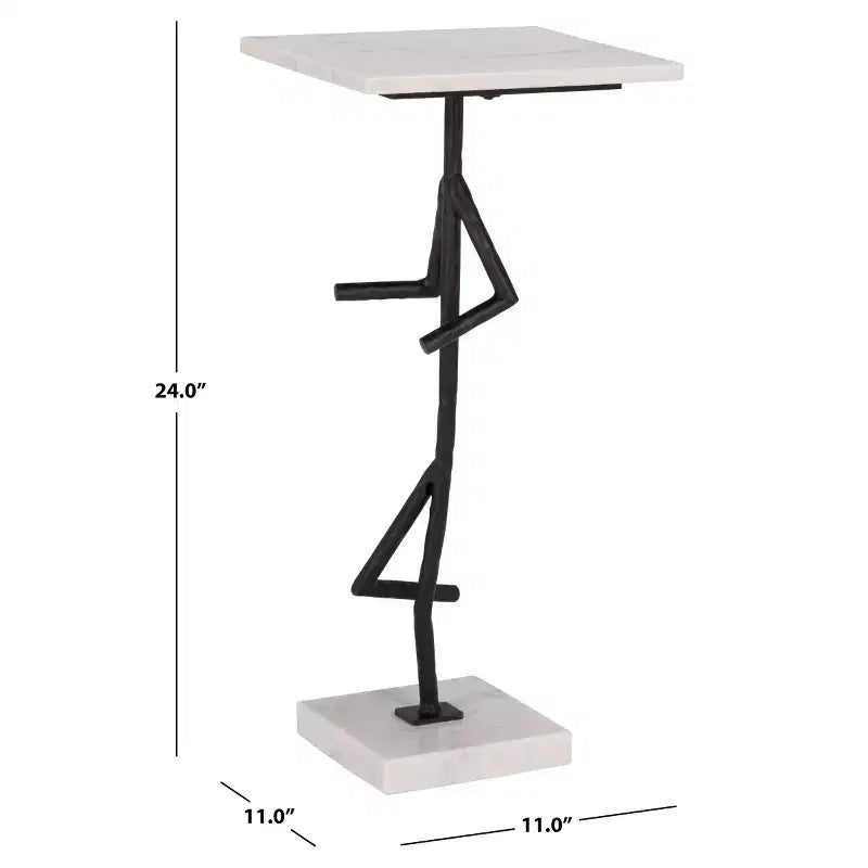 Table d'appoint en marbre Warso - ACC3751 - Marbre/Noir - Safavieh