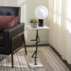 Table d'appoint en marbre Warso - ACC3751 - Marbre/Noir - Safavieh