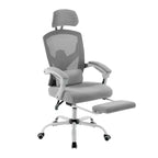 TUYOHW Ergonomic Office Chair with Retractable Footrest, Gaming Chair with Lumbar Support Pillow and Padded Armrests, Swivel Chair for Office