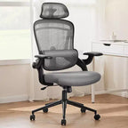 TUYOHW High-Back Ergonomic Office Chair with Adjustable Lumbar Support, Gaming Chair with Flip Up Arms, Mesh Computer Chair for Home, Office