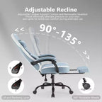 TUYOHW Ergonomic Office Chair with Padding Armrest, Gaming Chair with Lumbar Support, Swivel Rolling Chair with Wheels for Home, Office