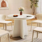 Lantine 31.5-Inch Round Dining Table for 2-4, Small Kitchen Table with Sturdy Base for Dining Room, Kitchen, Living Room, White