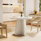 Lantine 31.5-Inch Round Dining Table for 2-4, Small Kitchen Table with Sturdy Base for Dining Room, Kitchen, Living Room, White