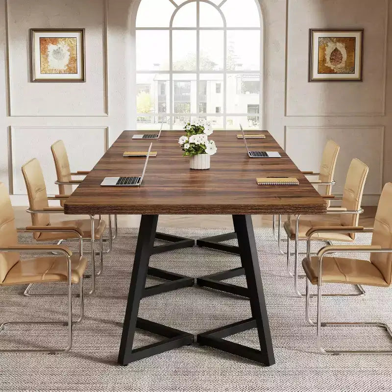 Lantine 31.5 Square Conference Table for 2-4 People, Compact Office Table for Small Spaces, Seminar Room