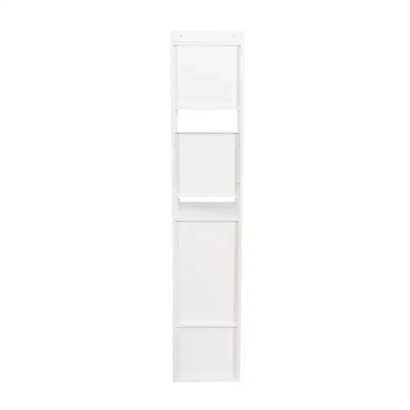 VIYET 71 Meuble de Rangement Haut et Étroit - Panneau de Particules Blanc+MDF, 1 Porte et 2 Tiroirs, Utilisation Cuisine