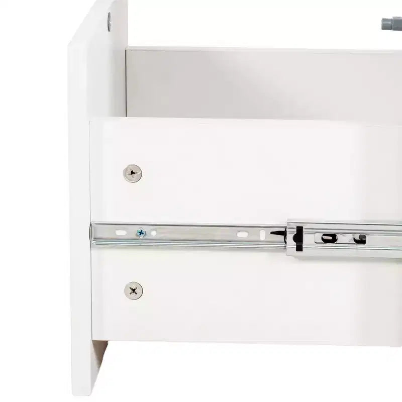 VIYET 71 Meuble de Rangement Haut et Étroit - Panneau de Particules Blanc+MDF, 1 Porte et 2 Tiroirs, Utilisation Cuisine
