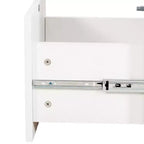 VIYET 71 Meuble de Rangement Haut et Étroit - Panneau de Particules Blanc+MDF, 1 Porte et 2 Tiroirs, Utilisation Cuisine