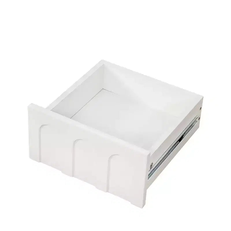 VIYET 71 Meuble de Rangement Haut et Étroit - Panneau de Particules Blanc+MDF, 1 Porte et 2 Tiroirs, Utilisation Cuisine