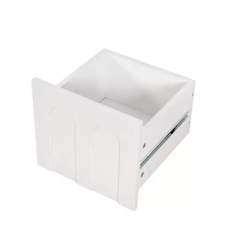 VIYET 71 Meuble de Rangement Haut et Étroit - Panneau de Particules Blanc+MDF, 1 Porte et 2 Tiroirs, Utilisation Cuisine