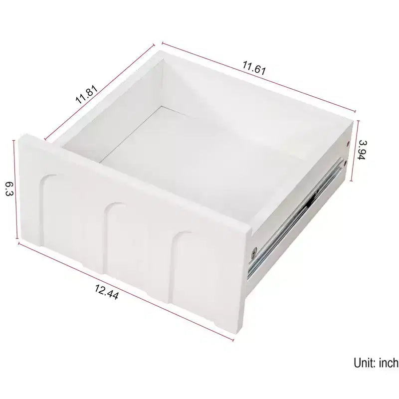 VIYET 71 Meuble de Rangement Haut et Étroit - Panneau de Particules Blanc+MDF, 1 Porte et 2 Tiroirs, Utilisation Cuisine