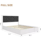 Full/Queen/King Size Bed Frame,Upholstered Bed Frame with Tufted Headboard,Sofa&Sturdy Bed Frame with Wooden Slat Support,No Box Spring Needed
