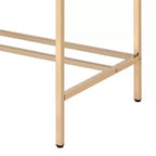 TUYOHW Modern 40 Writing Desk,Office Desk with Built-in USB Port,High-Gloss Desktop,Gold Open Metal Base,Rectangular Desk for Bedroom,Office,Study