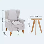 TUYOHW Ensemble Fauteuil d'appoint Moderne et Table Basse en Bois, Fauteuil de Lecture Rembourré avec Dossier Haut, Fauteuil Club pour Salon, Chambre à Coucher